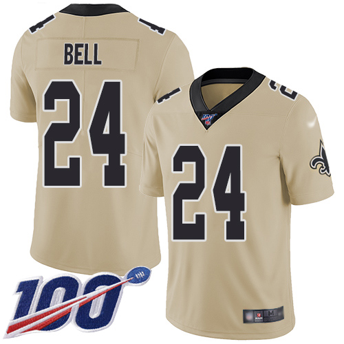 Men New Orleans Saints Limited Gold Vonn Bell Jersey NFL Football #24 100th Season Inverted Legend Jersey
